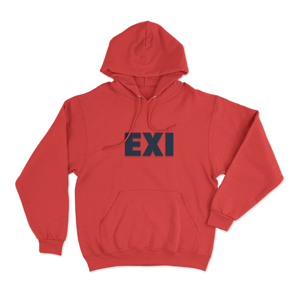 Minimal EXI Unisex Hoodie Red Minimal EXI Unisex Hoodie Red