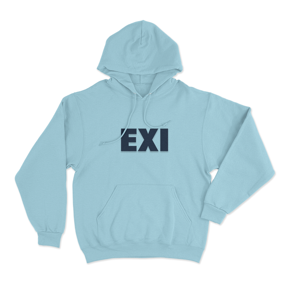Minimal EXI Unisex Hoodie Sky Blue Minimal EXI Unisex Hoodie Sky Blue