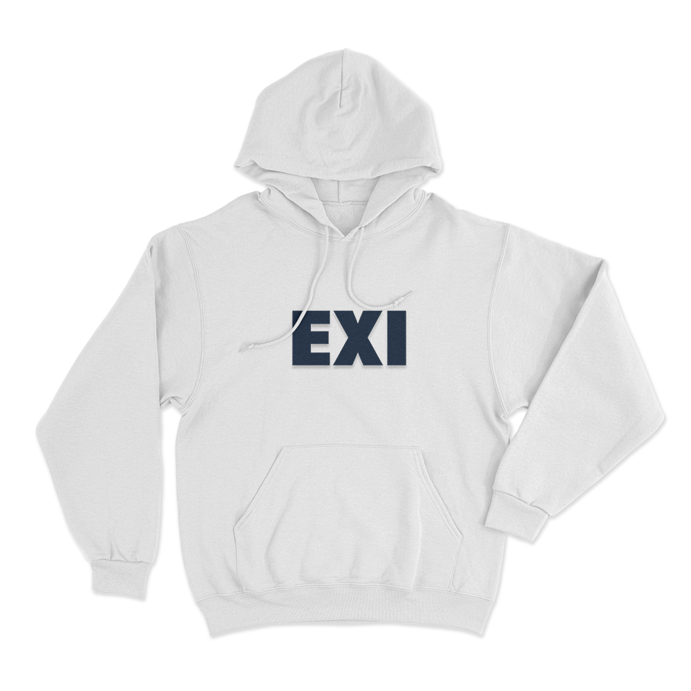 Minimal EXI Unisex Hoodie White Minimal EXI Unisex Hoodie White
