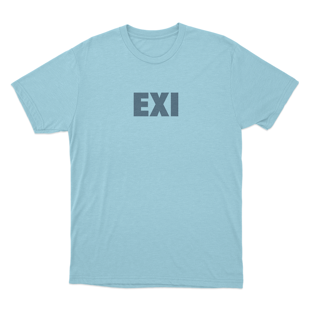 Minimal EXI Unisex T Shirt Sky Blue Minimal EXI Unisex T Shirt Sky Blue